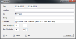 SDMReader - search screen